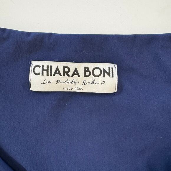 Chiara Boni La Petite Robe Trumpet Long Gown Dress Navy Size IT 52 (US XL) - Picture 10 of 12